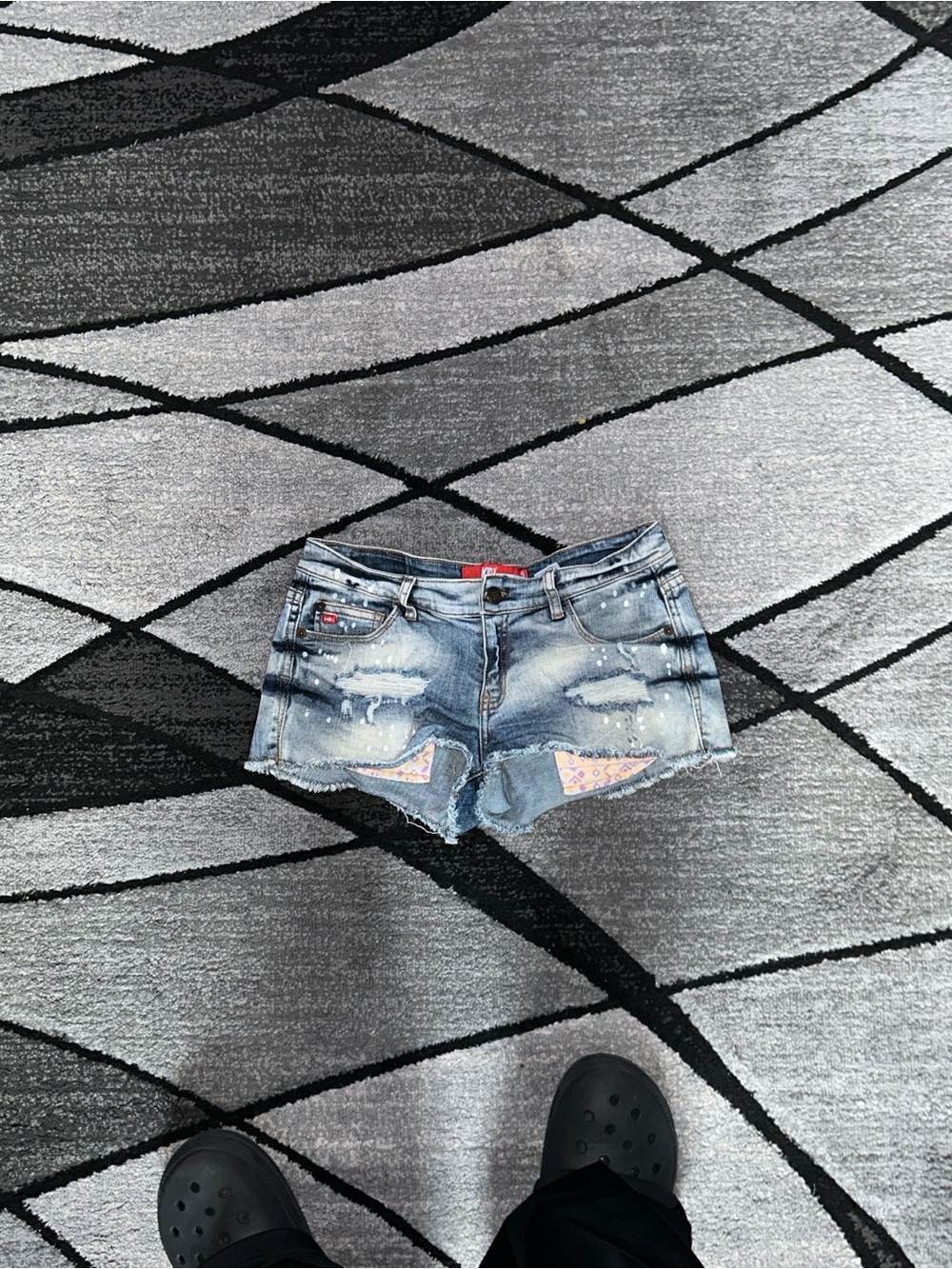 Distressed Denim Women’s Shorts in Light Blue